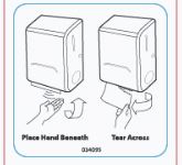 Label, Removable "Place Hands, Tear Across" - 034095    